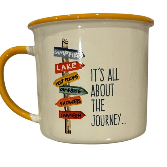 Yellow and White Camper Mug - Picture 3 of 4
